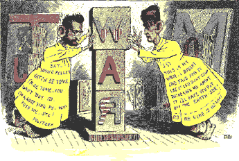 A cartoon showing Pulitzer & Hearst as Yellow Kids